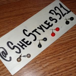 Round Ball Studded Earrings Bundle Lots